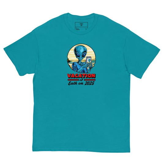 Vacation Selfie Alien Tee | Funny Space Shirt | Sci - Fi Retro Unisex T-Shirt - IconVexa