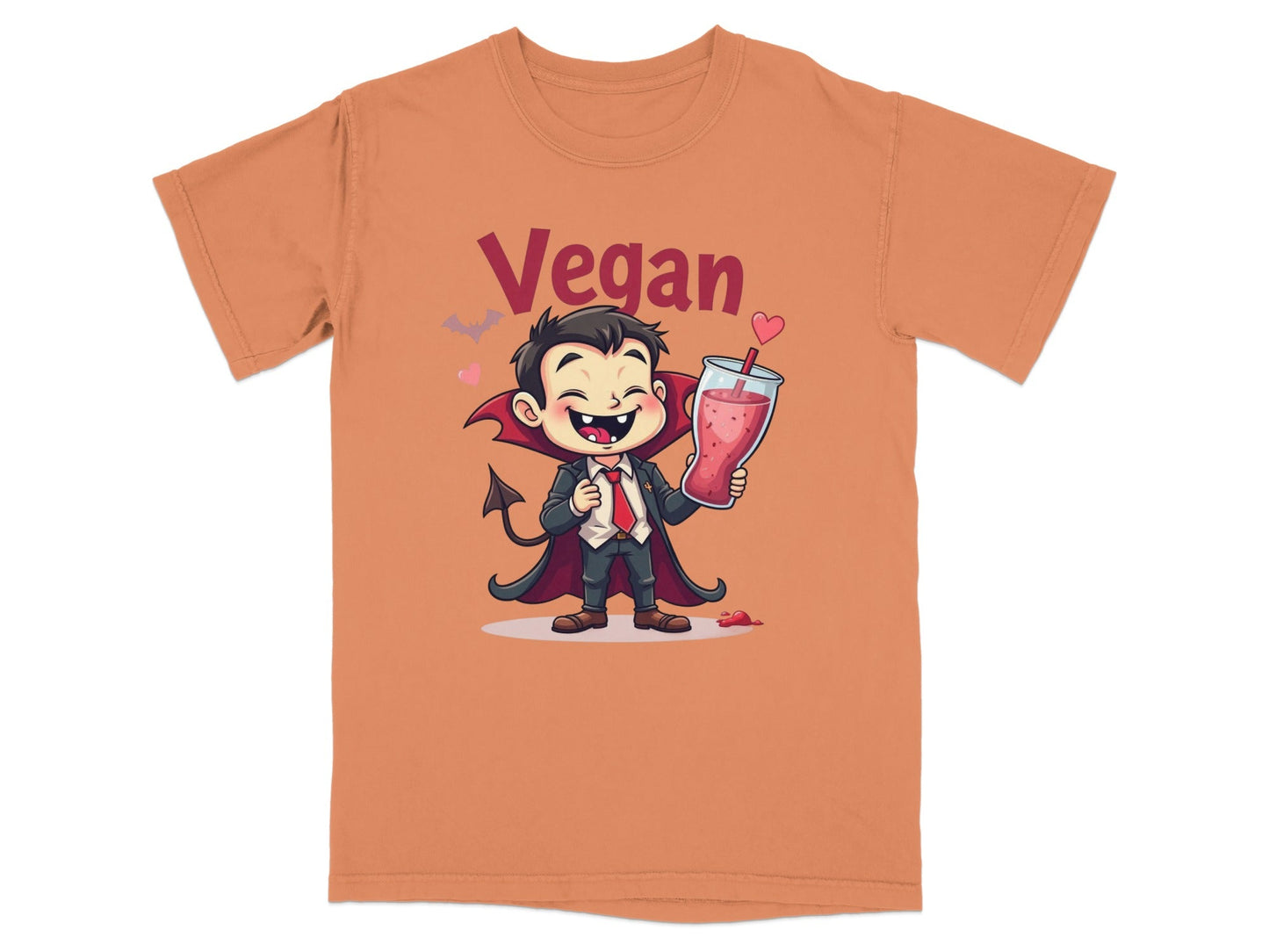 Vegan Vampire Drinking Smoothie Illustration Design T-Shirt - IconVexa
