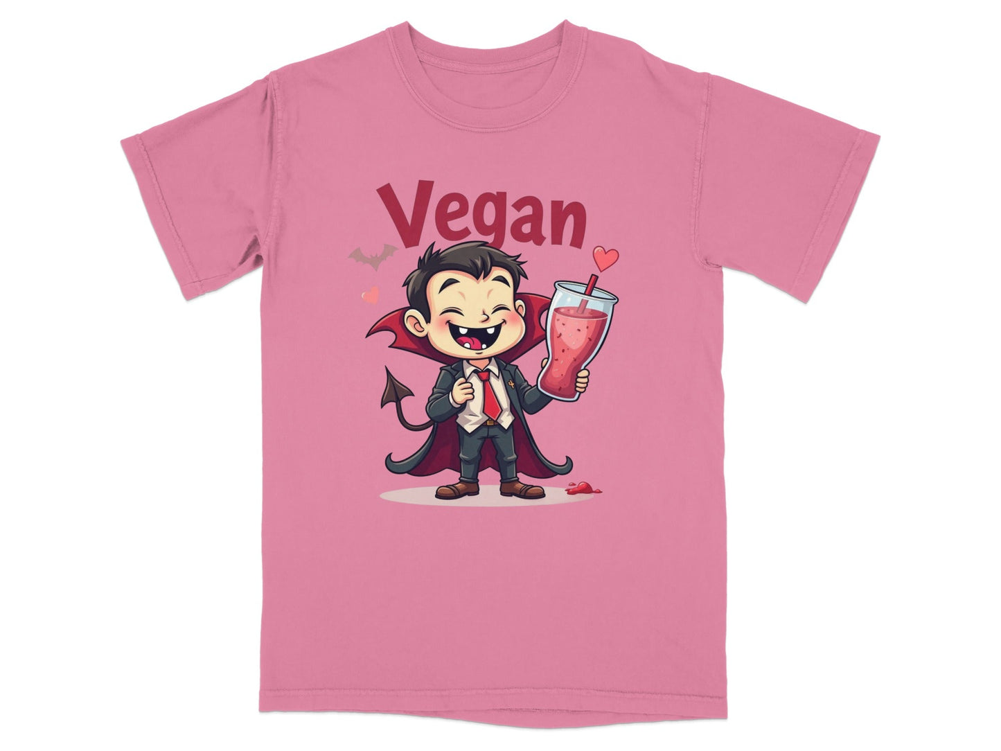 Vegan Vampire Drinking Smoothie Illustration Design T-Shirt - IconVexa