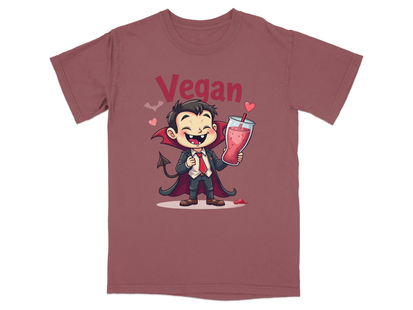 Vegan Vampire Drinking Smoothie Illustration Design T-Shirt - IconVexa