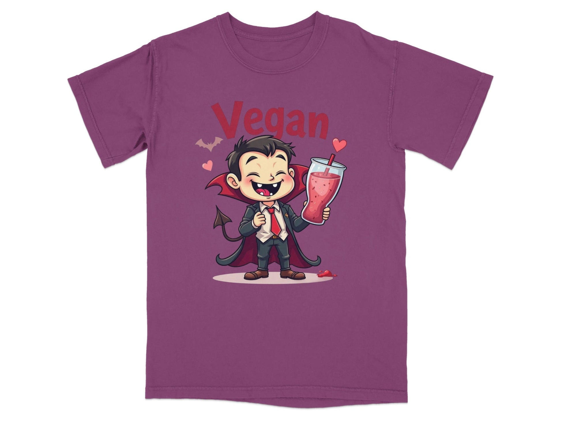 Vegan Vampire Drinking Smoothie Illustration Design T-Shirt - IconVexa