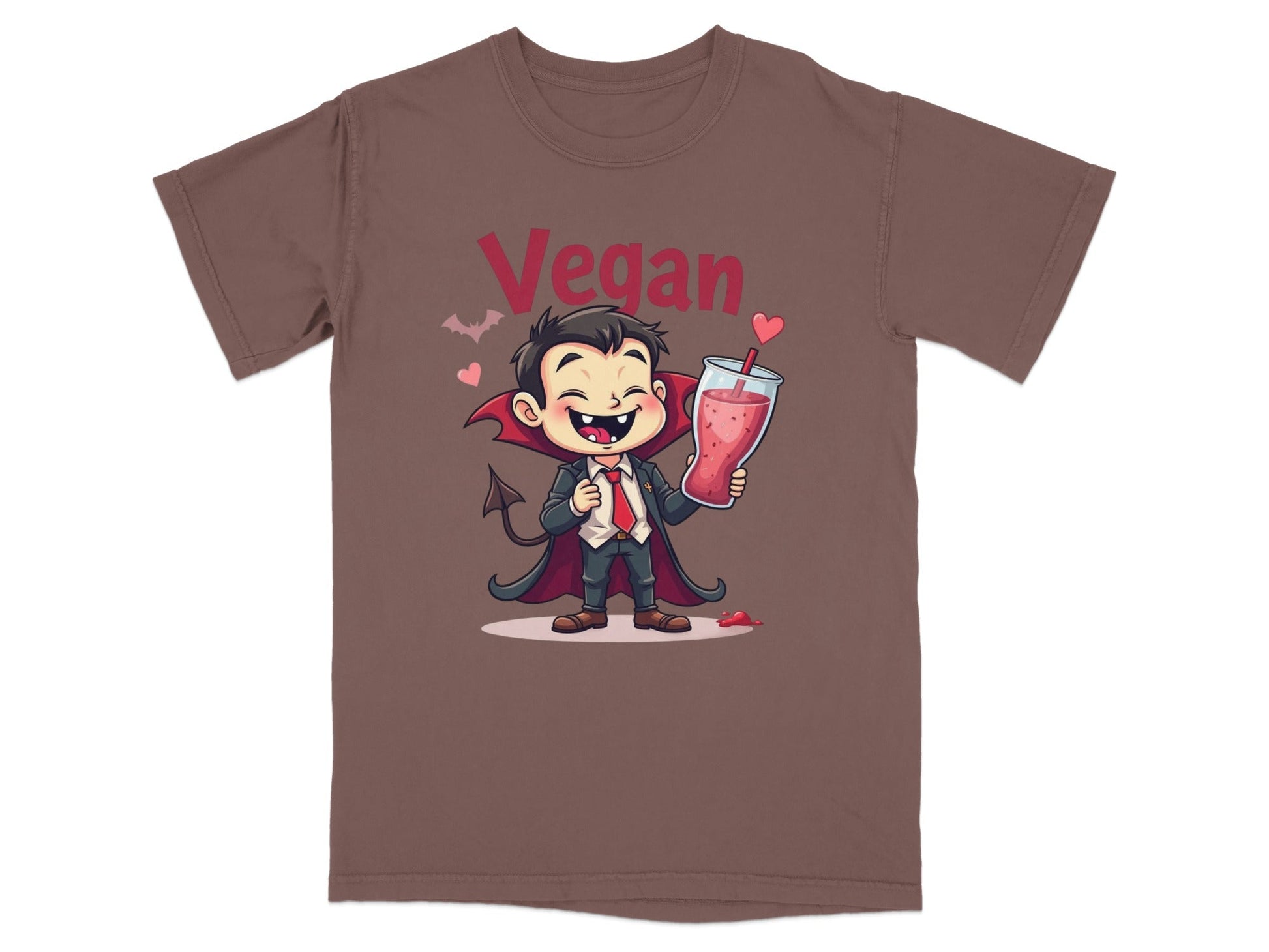 Vegan Vampire Drinking Smoothie Illustration Design T-Shirt - IconVexa