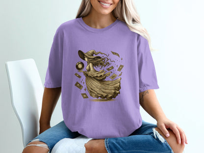 Witch Card Fortune Tarot Magic Occult Mystery Artwork T-Shirt - IconVexa