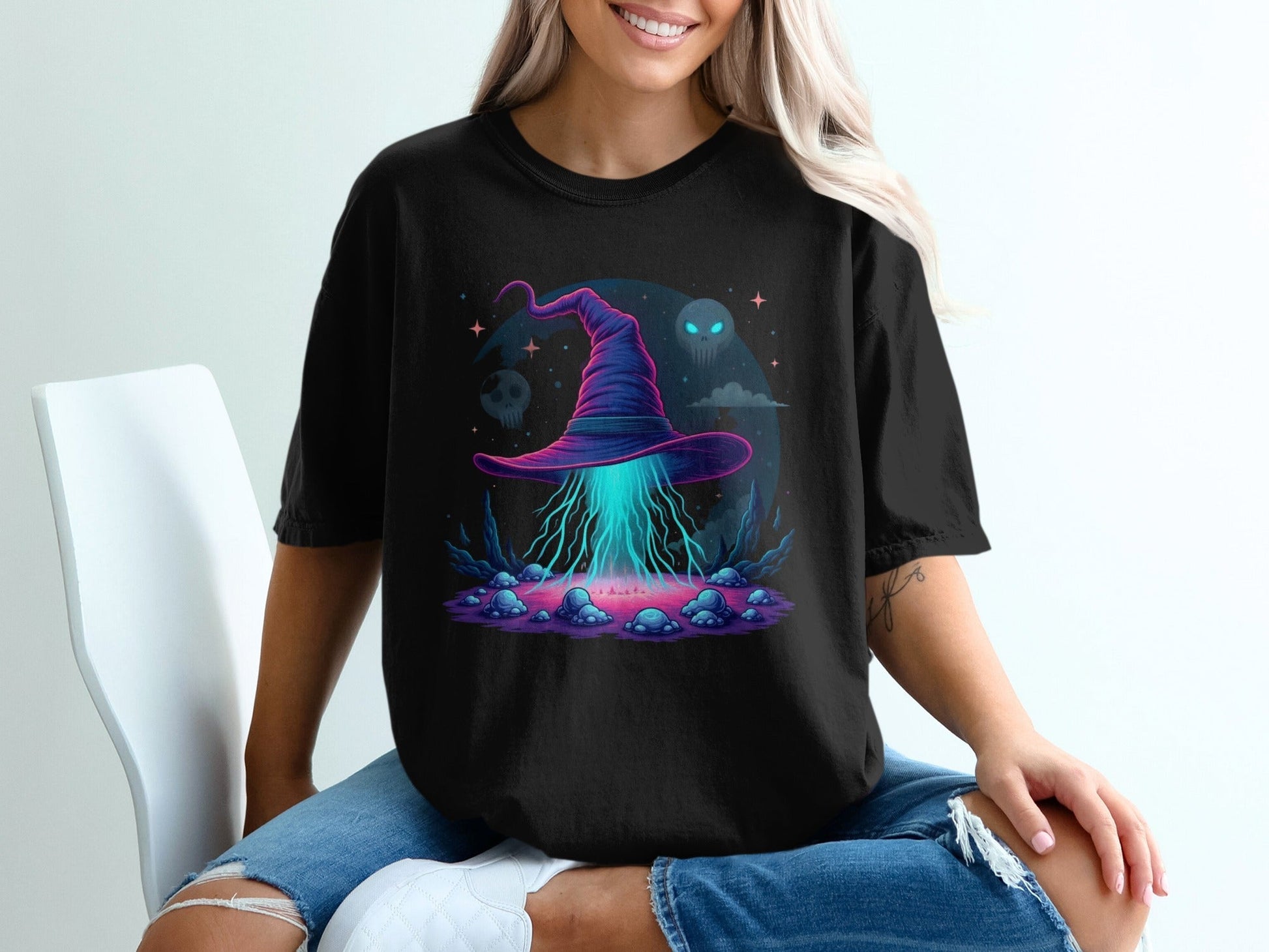 Witch Hat Magic Spell Design Awesome Graphic Style T-Shirt - IconVexa