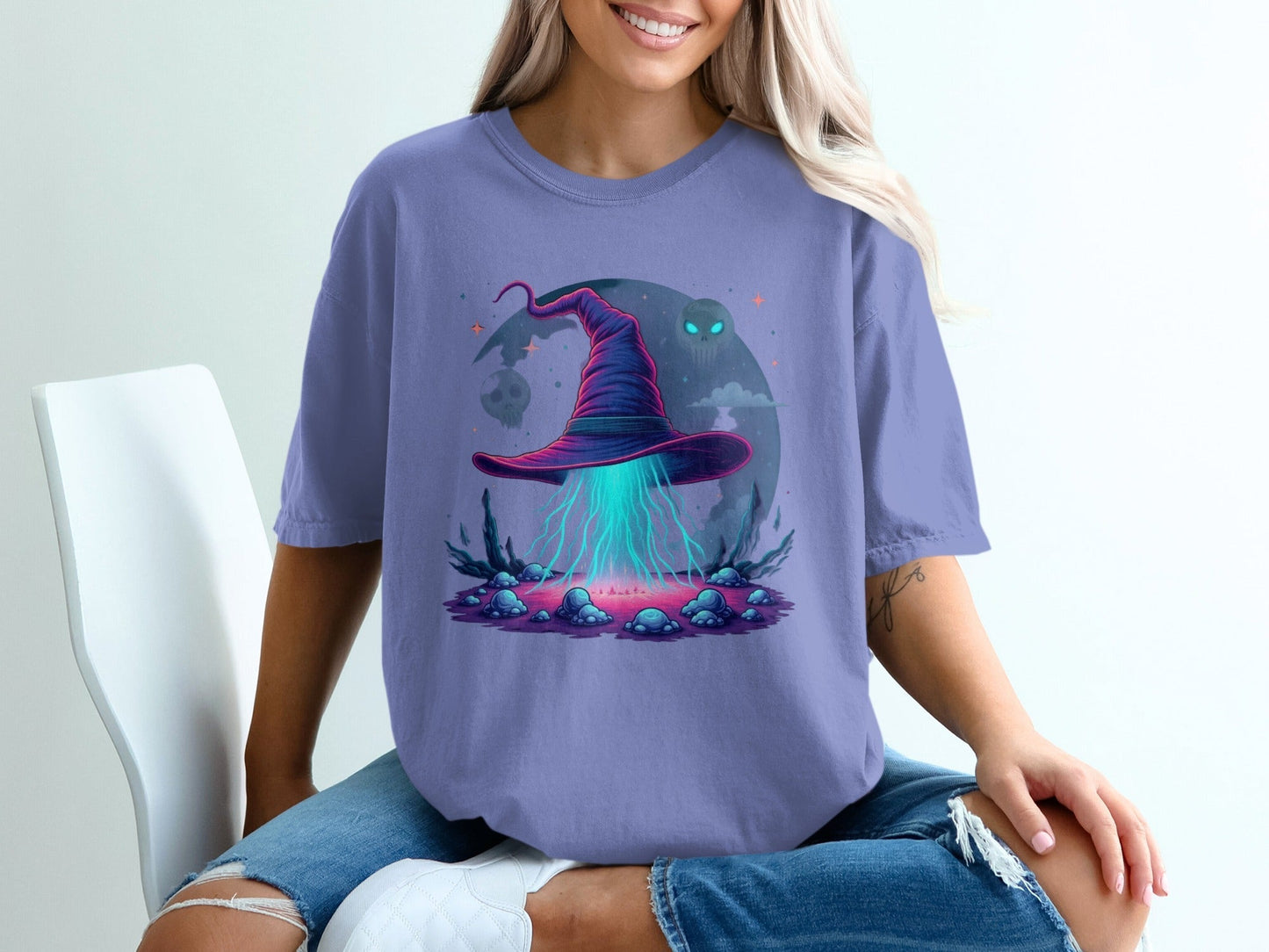 Witch Hat Magic Spell Design Awesome Graphic Style T-Shirt - IconVexa