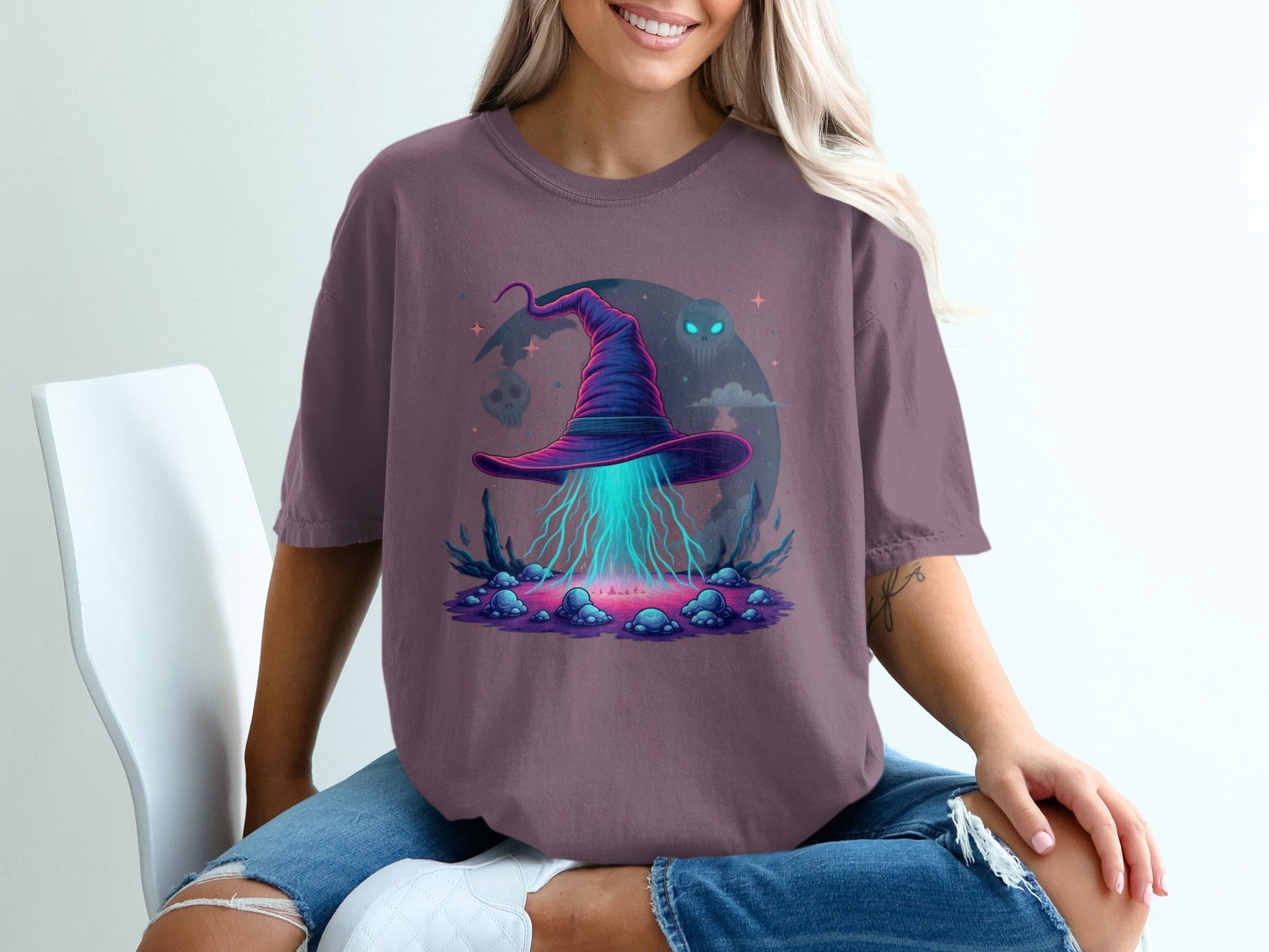 Witch Hat Magic Spell Design Awesome Graphic Style T-Shirt - IconVexa