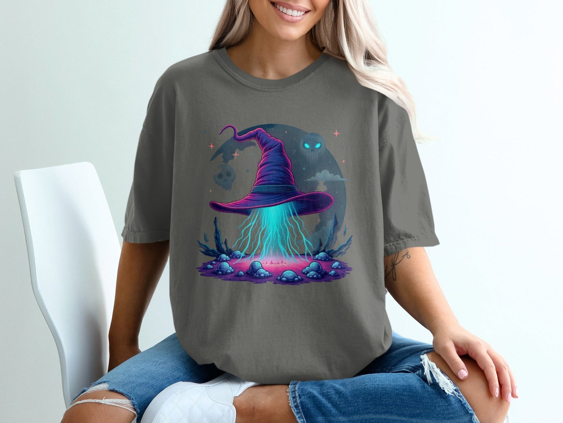 Witch Hat Magic Spell Design Awesome Graphic Style T-Shirt - IconVexa