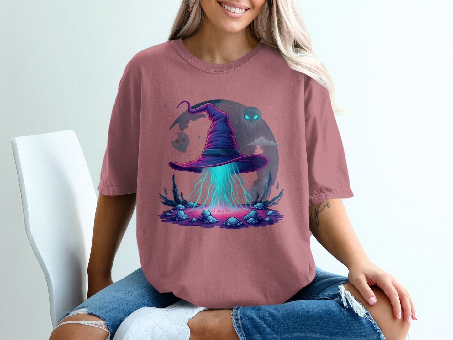Witch Hat Magic Spell Design Awesome Graphic Style T-Shirt - IconVexa