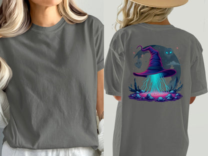 Witch Hat T-Shirt, Halloween T-Shirt, Magic T-Shirt, Occult Shirt, Supernatural Apparel, Gothic T-Shirt, Spooky Season Gift, Unisex T-Shirt - IconVexa