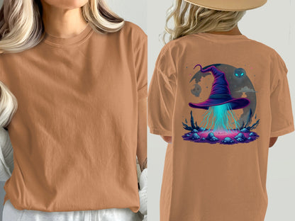 Witch Hat T-Shirt, Halloween T-Shirt, Magic T-Shirt, Occult Shirt, Supernatural Apparel, Gothic T-Shirt, Spooky Season Gift, Unisex T-Shirt - IconVexa