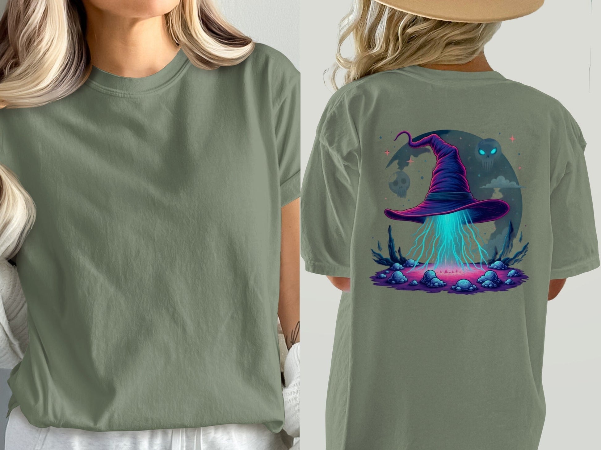 Witch Hat T-Shirt, Halloween T-Shirt, Magic T-Shirt, Occult Shirt, Supernatural Apparel, Gothic T-Shirt, Spooky Season Gift, Unisex T-Shirt - IconVexa