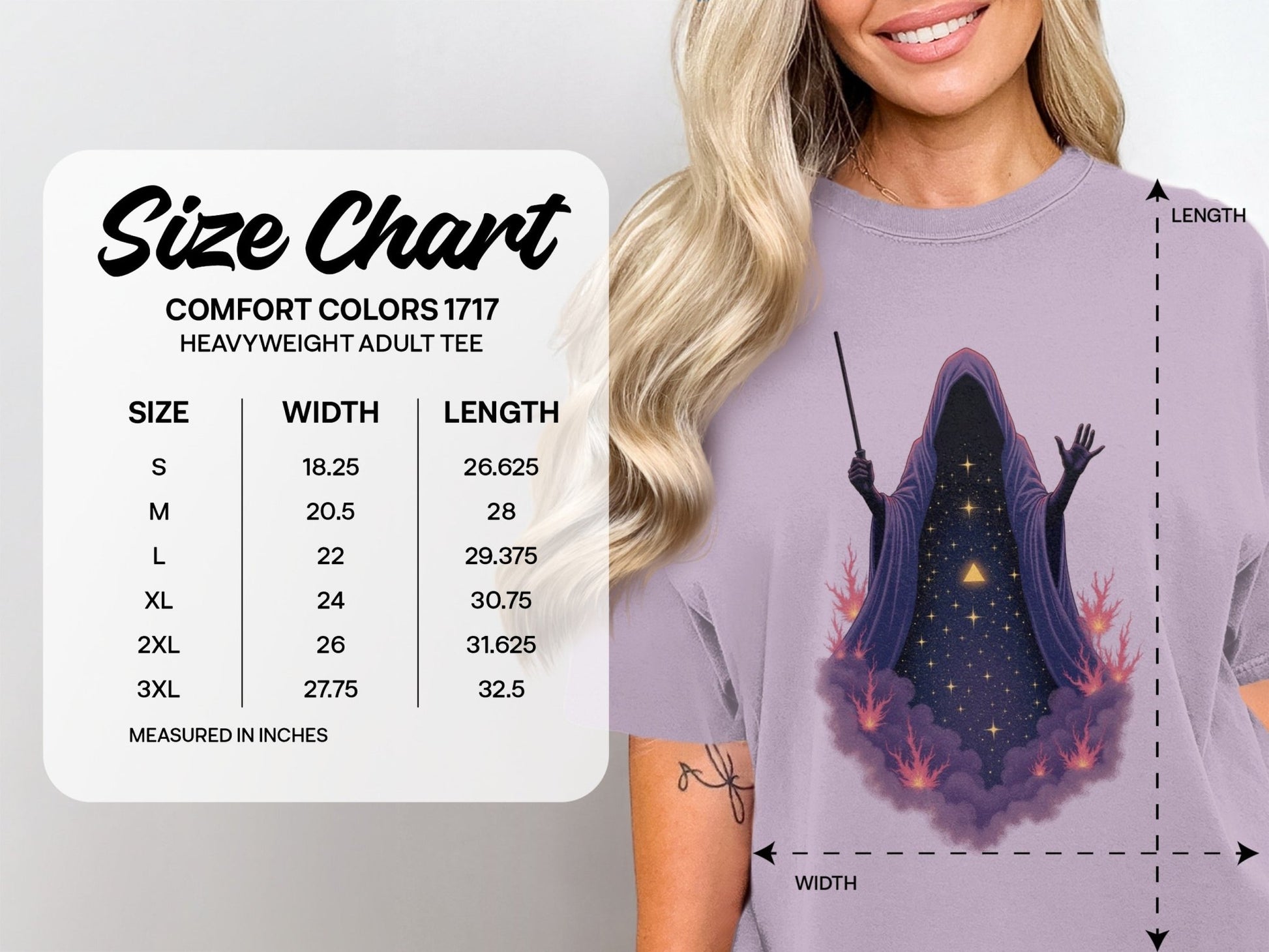 Wizard Robe On Clouds with Stars Graphic Apparel T-Shirt - IconVexa