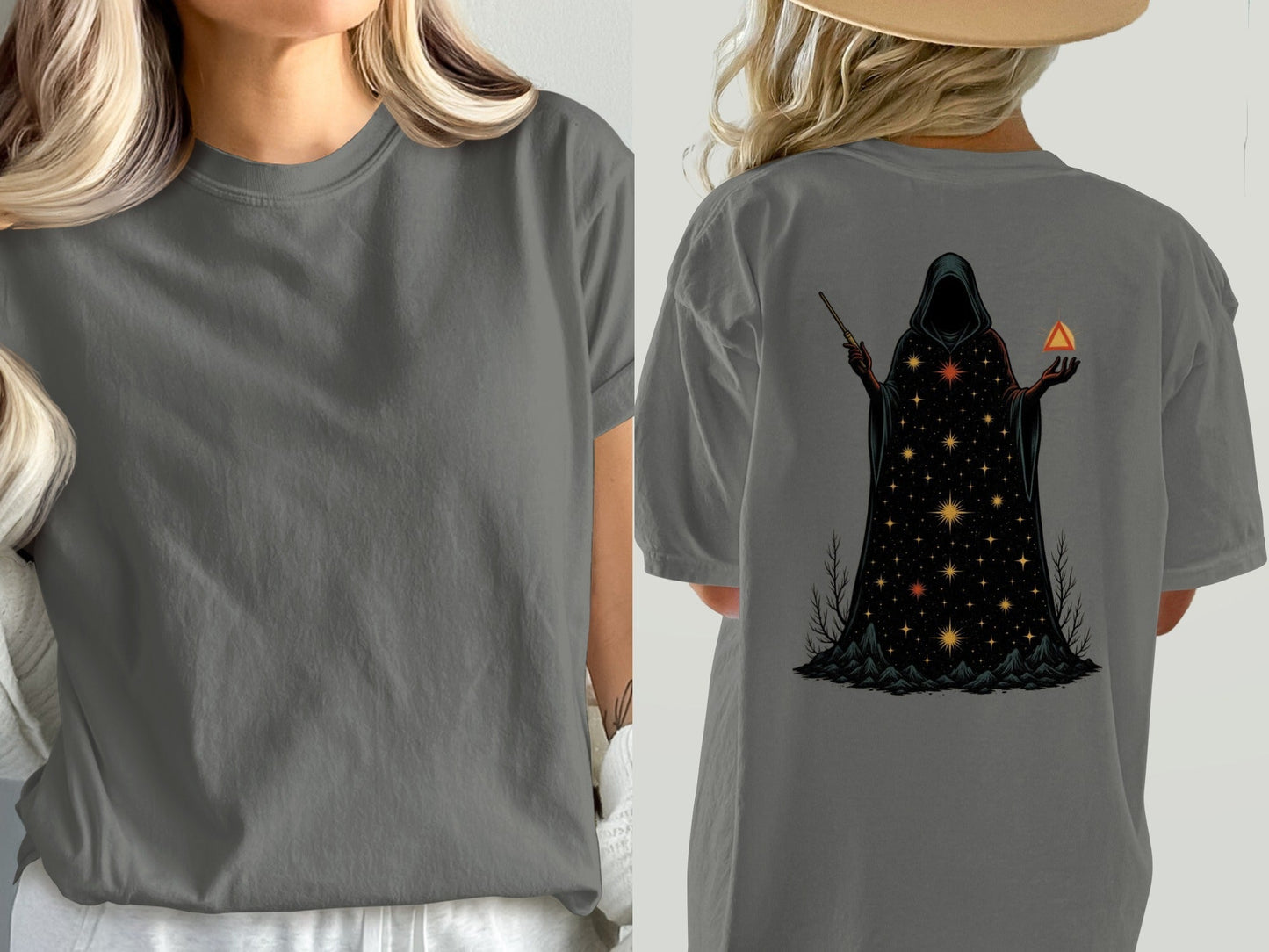 Wizard T-Shirt, Magic T-Shirt, Occult T-Shirt, Gift for Wizard, Mystic T-Shirt, Starry Wizard T-Shirt, Spellcaster T-Shirt, Trendy T-Shirt - IconVexa