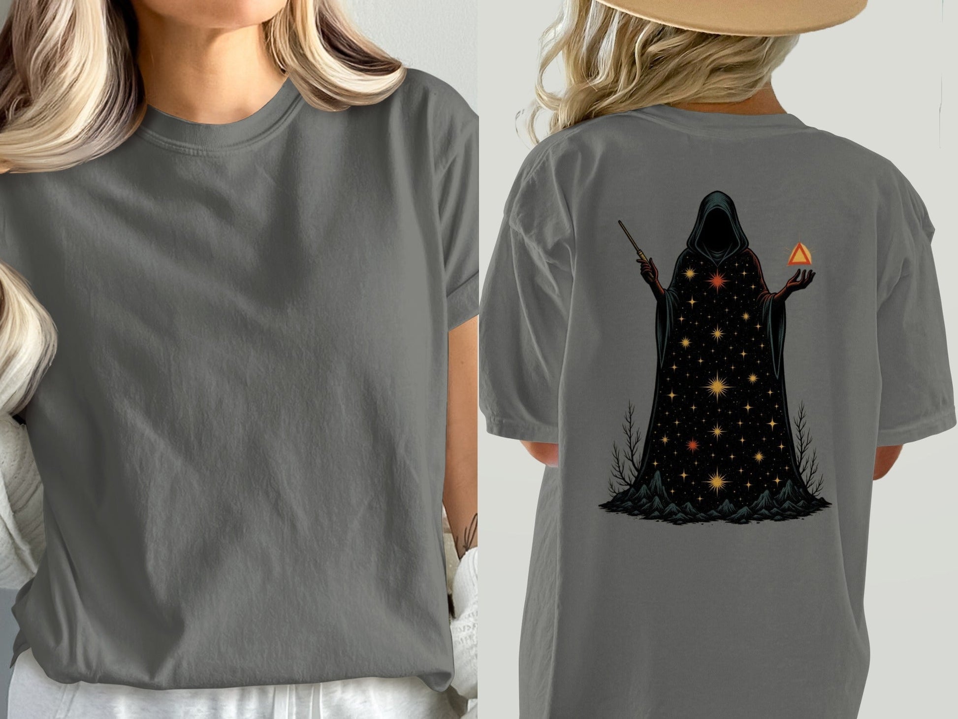Wizard T-Shirt, Magic T-Shirt, Occult T-Shirt, Gift for Wizard, Mystic T-Shirt, Starry Wizard T-Shirt, Spellcaster T-Shirt, Trendy T-Shirt - IconVexa