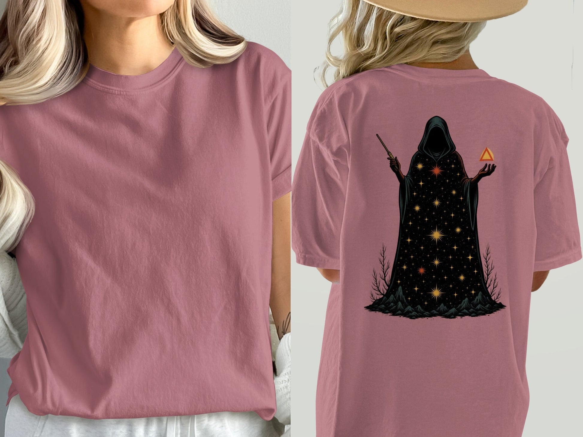 Wizard T-Shirt, Magic T-Shirt, Occult T-Shirt, Gift for Wizard, Mystic T-Shirt, Starry Wizard T-Shirt, Spellcaster T-Shirt, Trendy T-Shirt - IconVexa