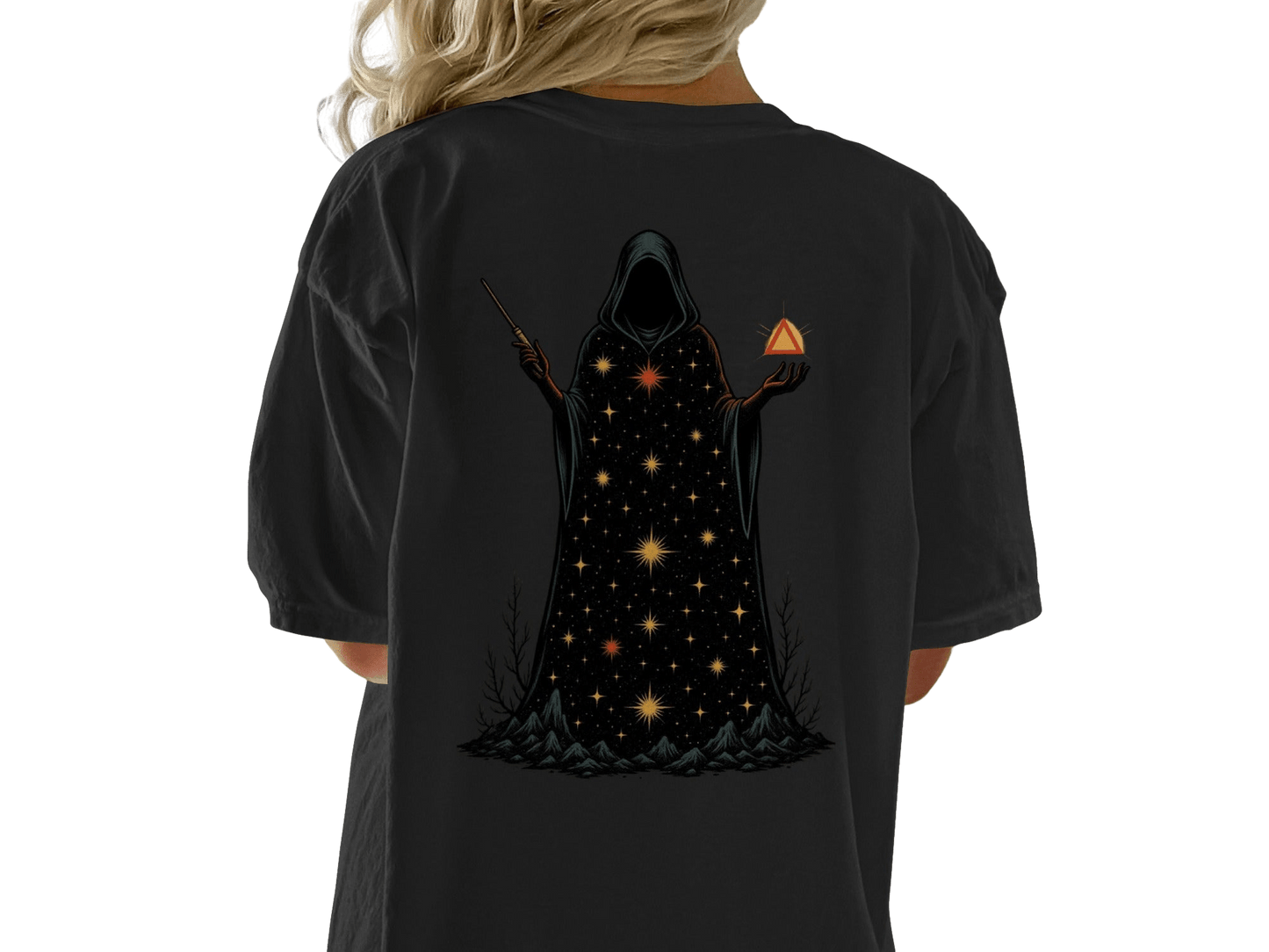 Wizard T-Shirt, Magic T-Shirt, Occult T-Shirt, Gift for Wizard, Mystic T-Shirt, Starry Wizard T-Shirt, Spellcaster T-Shirt, Trendy T-Shirt - IconVexa