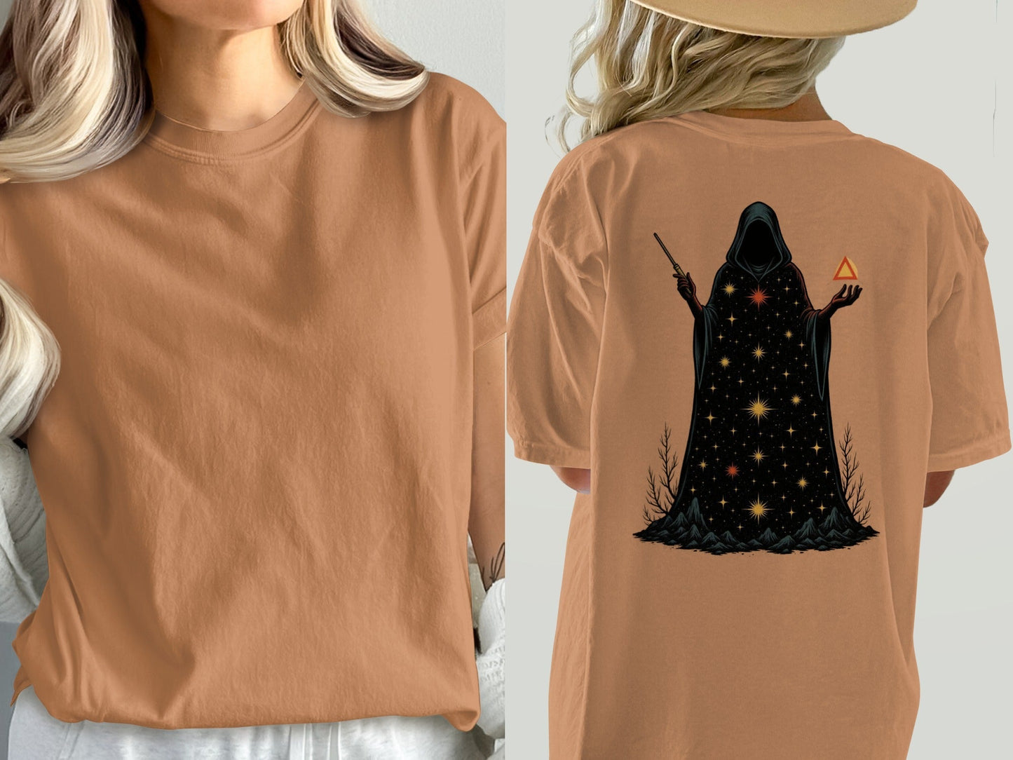 Wizard T-Shirt, Magic T-Shirt, Occult T-Shirt, Gift for Wizard, Mystic T-Shirt, Starry Wizard T-Shirt, Spellcaster T-Shirt, Trendy T-Shirt - IconVexa