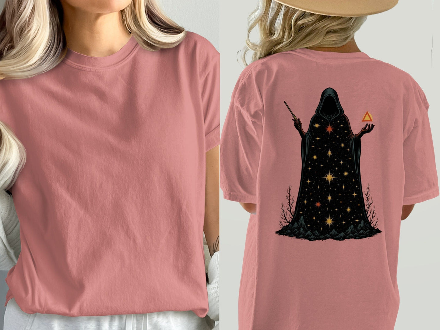 Wizard T-Shirt, Magic T-Shirt, Occult T-Shirt, Gift for Wizard, Mystic T-Shirt, Starry Wizard T-Shirt, Spellcaster T-Shirt, Trendy T-Shirt - IconVexa