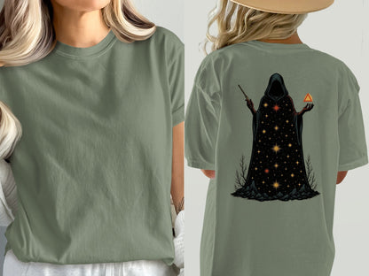 Wizard T-Shirt, Magic T-Shirt, Occult T-Shirt, Gift for Wizard, Mystic T-Shirt, Starry Wizard T-Shirt, Spellcaster T-Shirt, Trendy T-Shirt - IconVexa