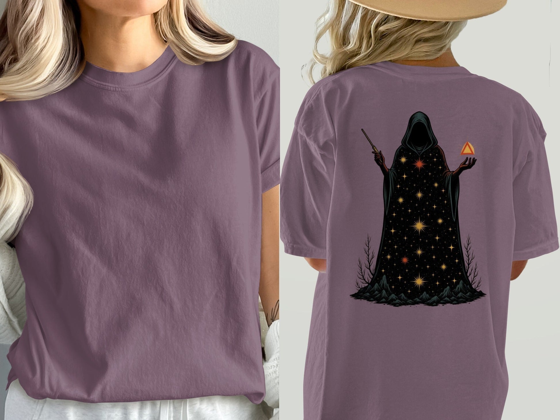 Wizard T-Shirt, Magic T-Shirt, Occult T-Shirt, Gift for Wizard, Mystic T-Shirt, Starry Wizard T-Shirt, Spellcaster T-Shirt, Trendy T-Shirt - IconVexa
