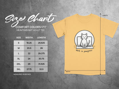 Work in Pawgress Cat and Laptop Funny Design T-Shirt - IconVexa