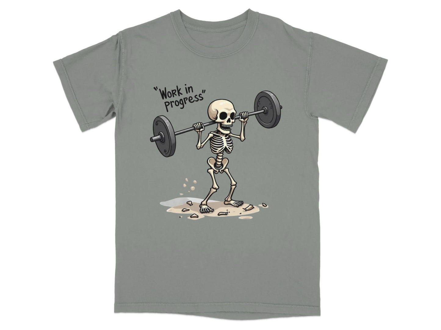 Work in Progress Skeleton Lifting Weightlifting T-Shirt - IconVexa