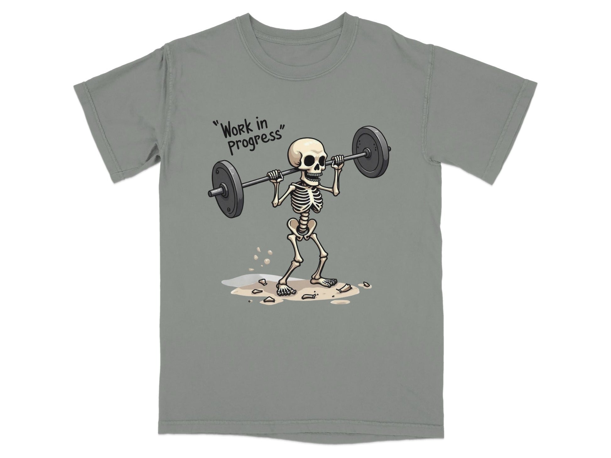 Work in Progress Skeleton Lifting Weightlifting T-Shirt - IconVexa