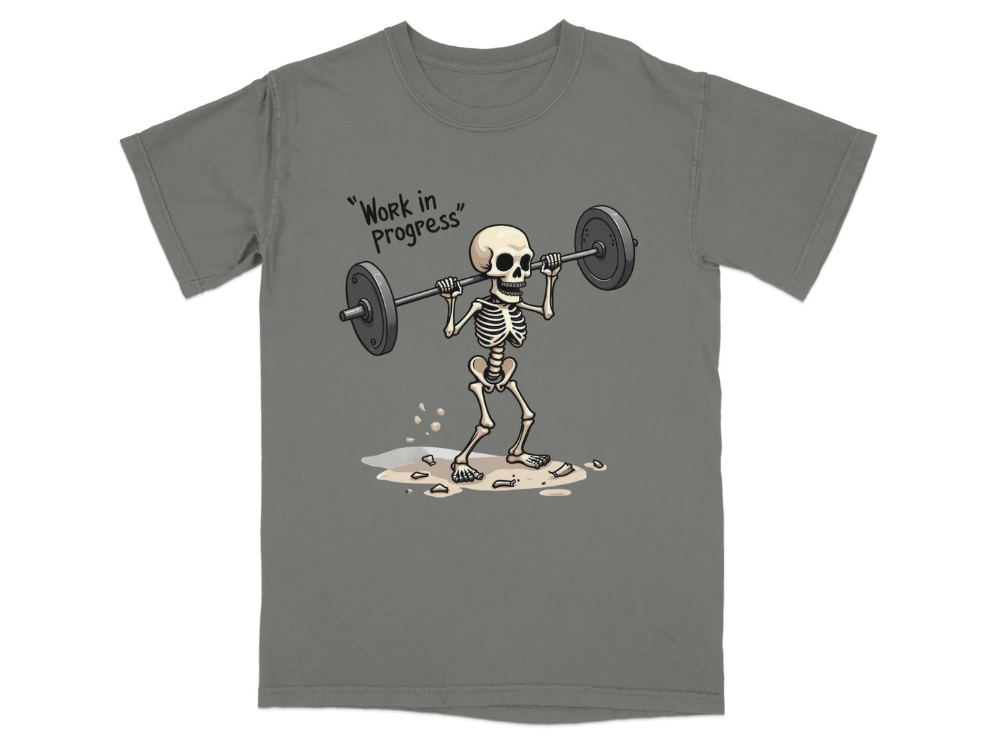 Work in Progress Skeleton Lifting Weightlifting T-Shirt - IconVexa