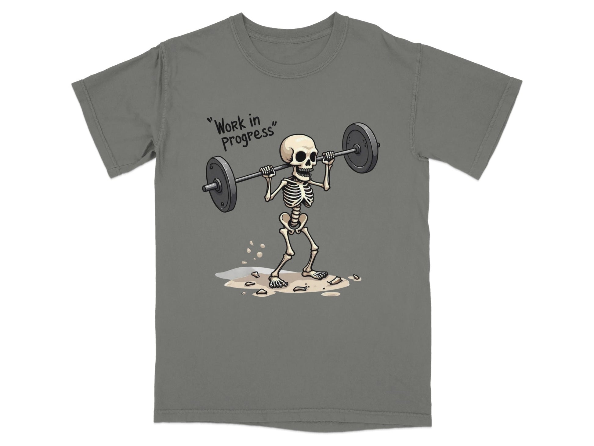 Work in Progress Skeleton Lifting Weightlifting T-Shirt - IconVexa