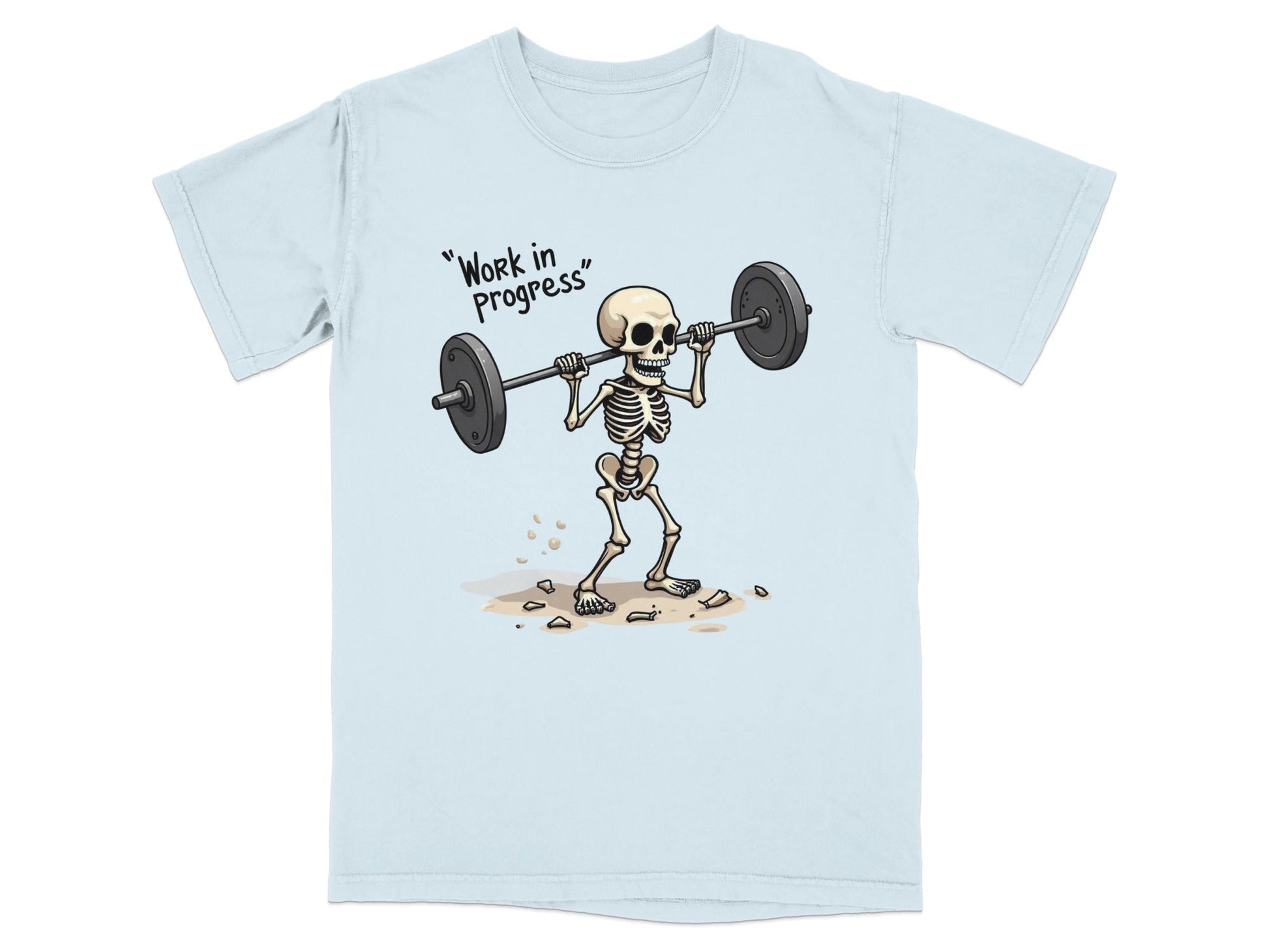 Work in Progress Skeleton Lifting Weightlifting T-Shirt - IconVexa