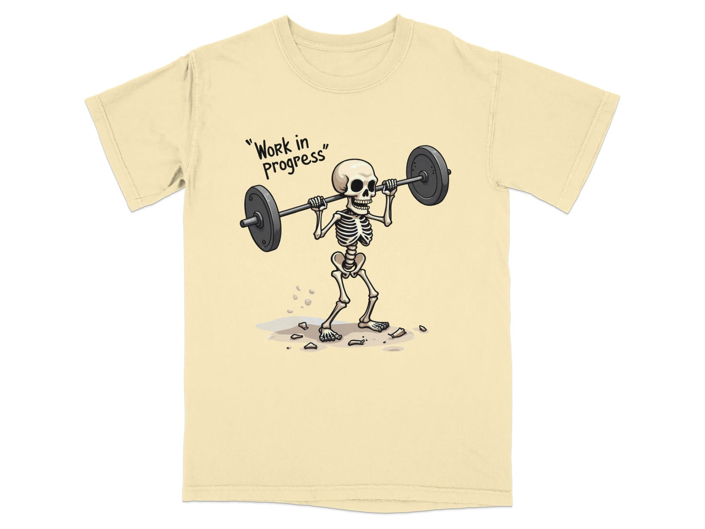 Work in Progress Skeleton Lifting Weightlifting T-Shirt - IconVexa