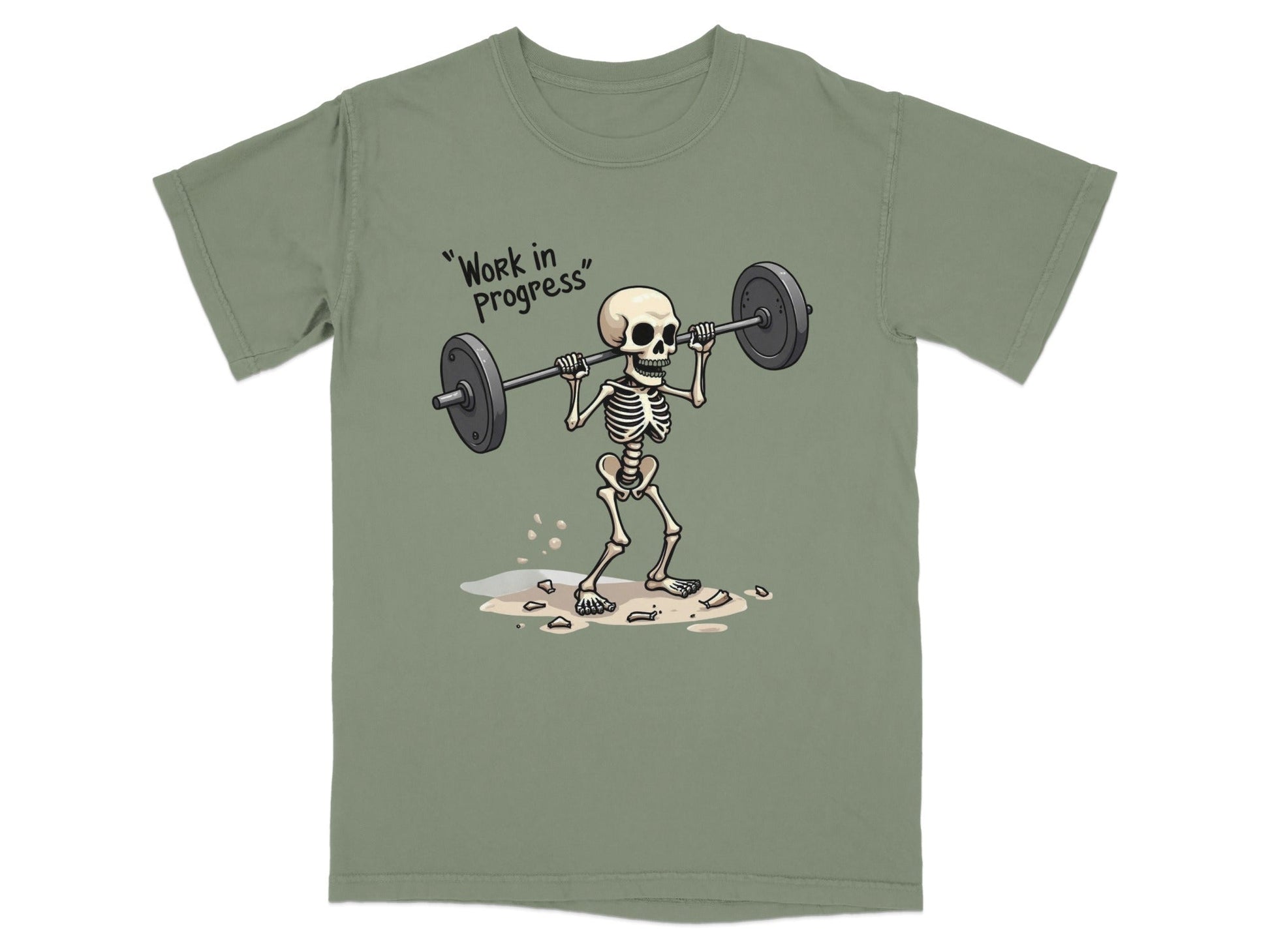 Work in Progress Skeleton Lifting Weightlifting T-Shirt - IconVexa