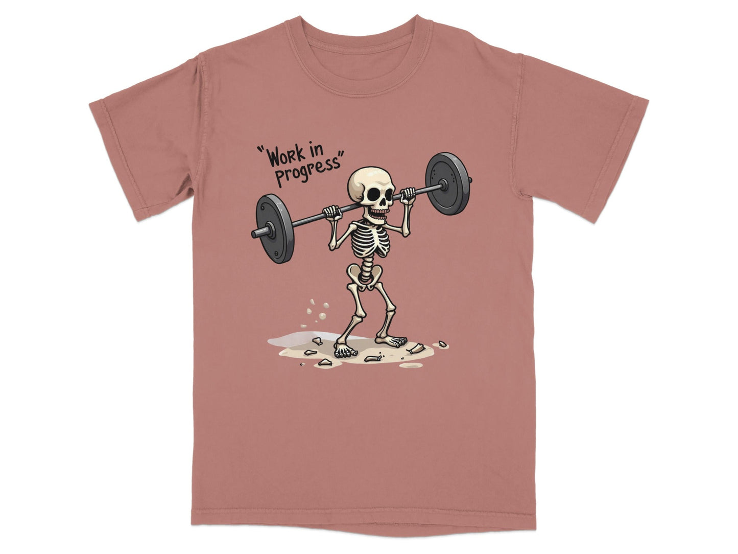 Work in Progress Skeleton Lifting Weightlifting T-Shirt - IconVexa