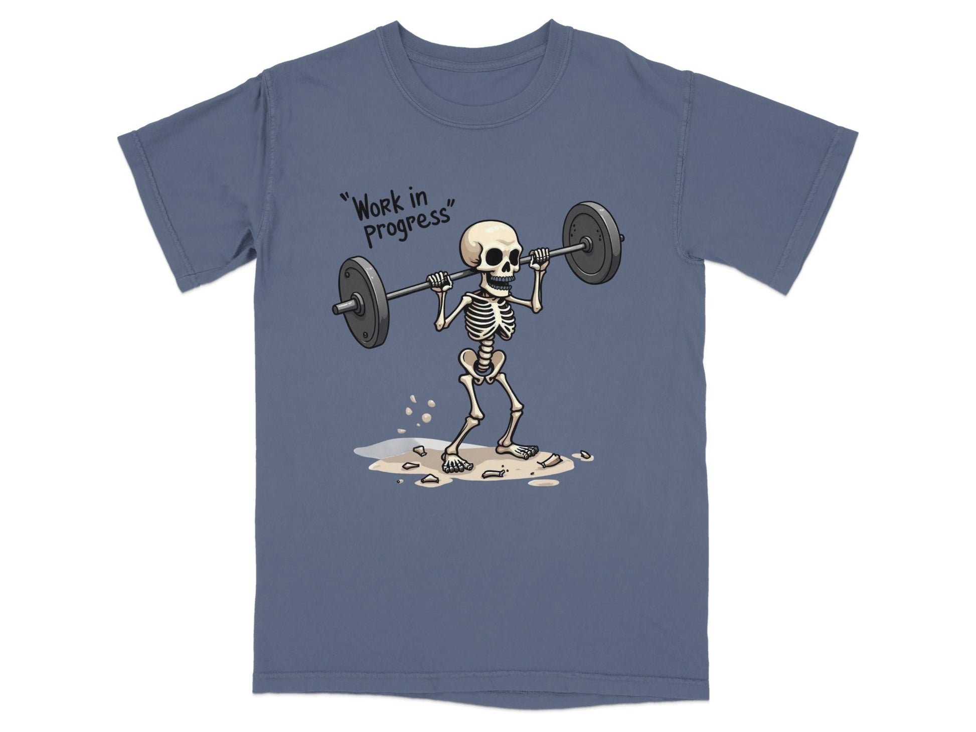Work in Progress Skeleton Lifting Weightlifting T-Shirt - IconVexa